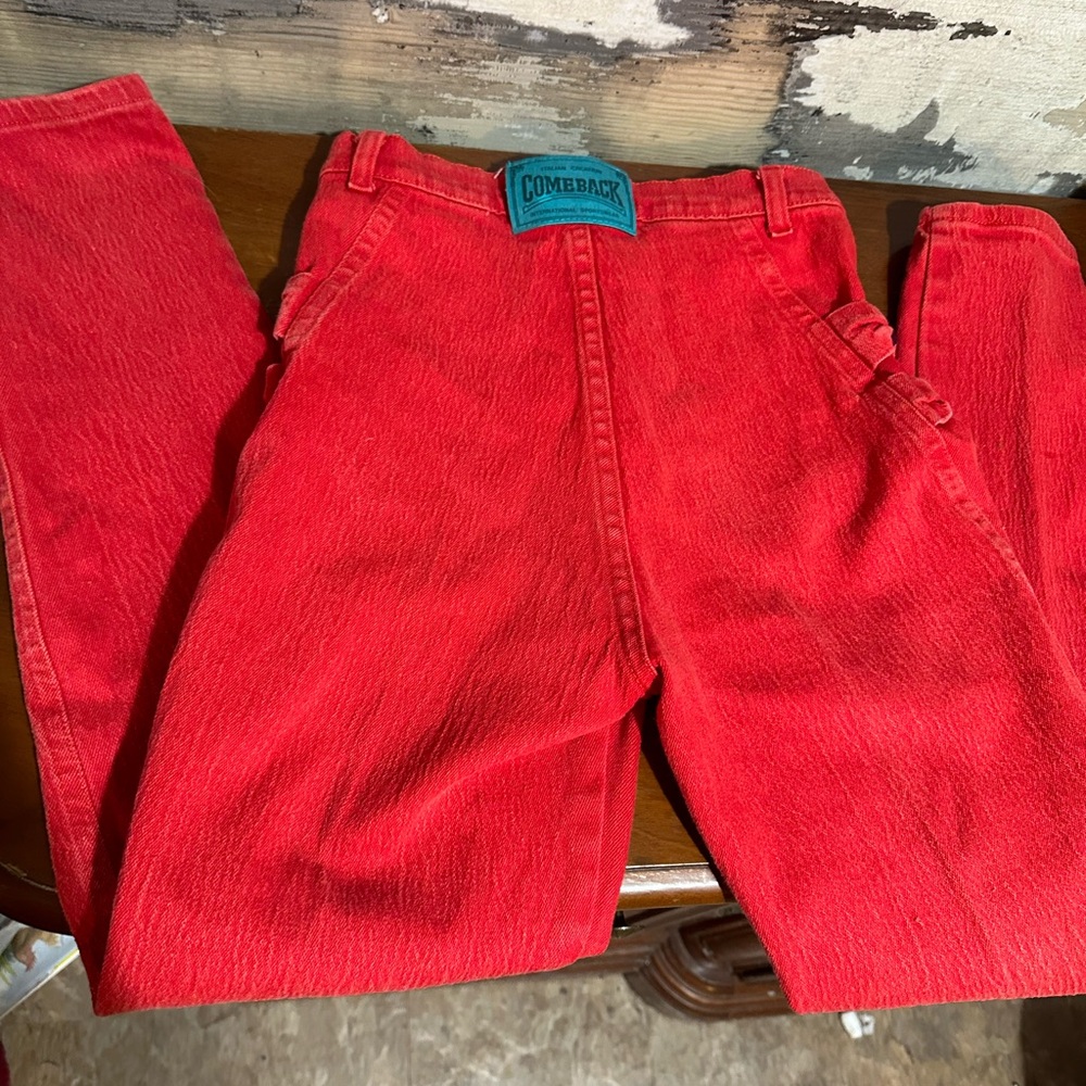 Beautiful Unique red skinny Jeans made in Israel